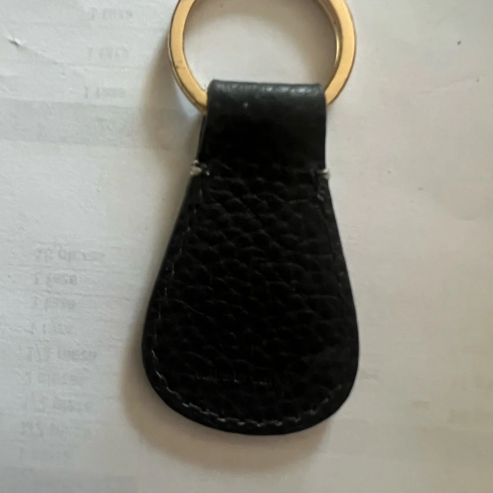 Black DOONEY & BOURKE Leather Key Fob with Embossed DB Logo